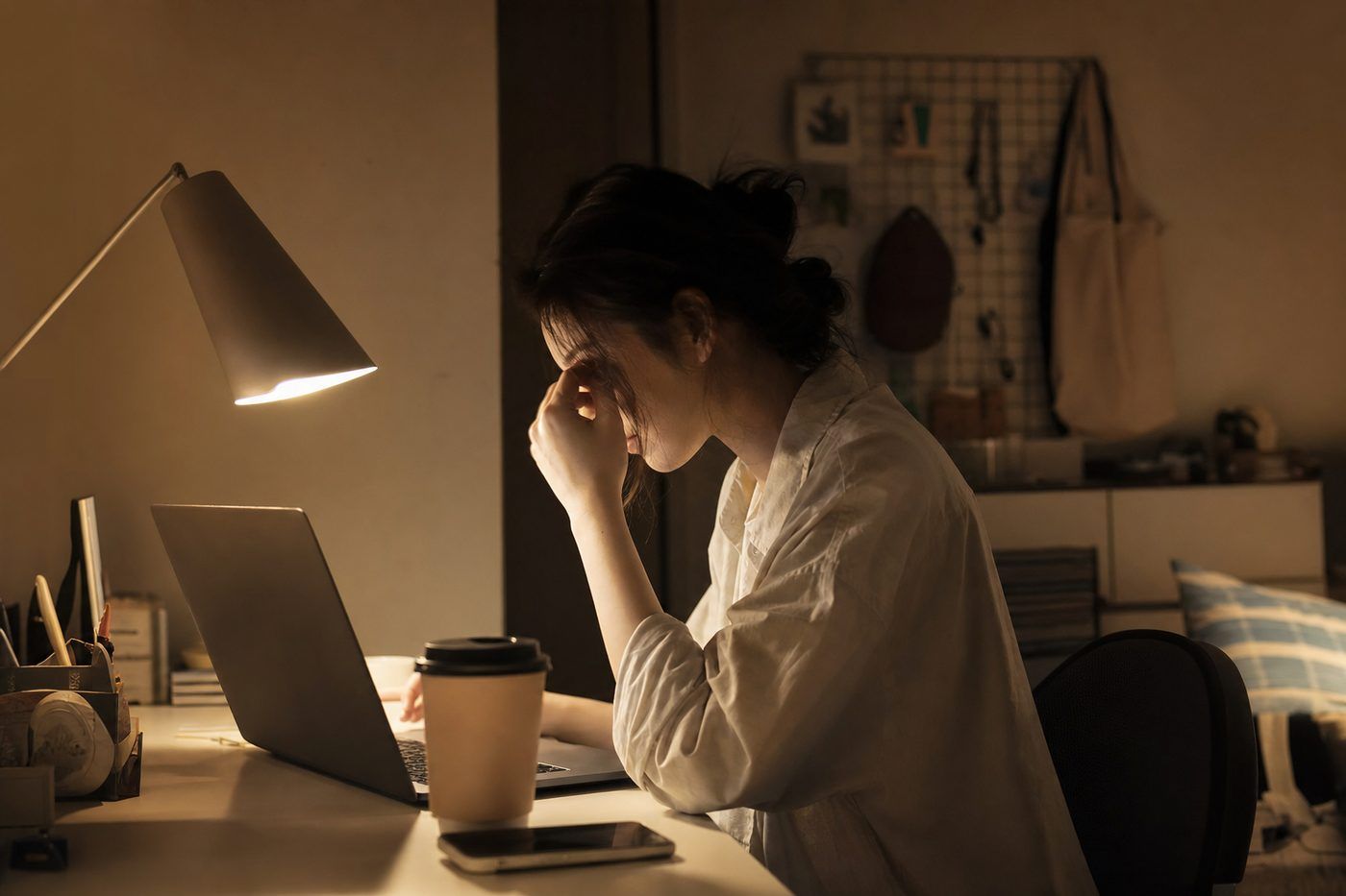 深夜還在筆電前硬撐的妳